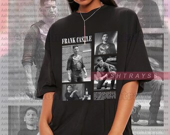 Jon Bernthal as Frank Castle vintage biography tee, Frank Castle The Punisher sweatshirt, Jon Bernthal shirt