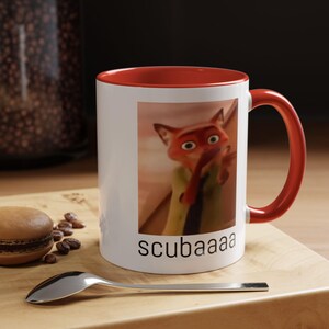 Scuba meme Accent Coffee Mug (11oz), Funny Nick Wilde Zootopia Meme image 6