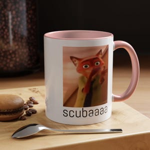 Scuba meme Accent Coffee Mug (11oz), Funny Nick Wilde Zootopia Meme image 3