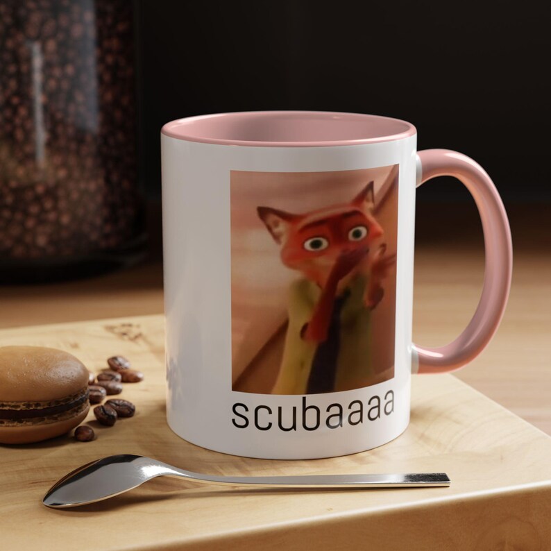 Scuba meme Accent Coffee Mug (11oz), Funny Nick Wilde Zootopia Meme image 3