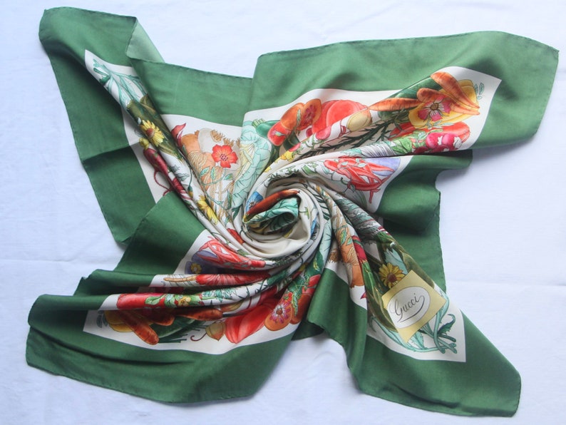 Gucci Silk Scarf Flora Designed by V.accornero Vegetables and - Etsy