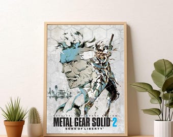 Póster de Metal Gear Solid 2, decoración del hogar, sala de estar, dormitorio, regalo.