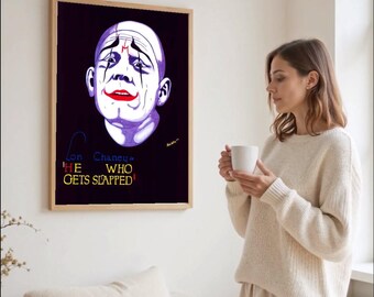 hij die wordt geslagen 1924 vintage filmposter jaren 1920 oude hollywood stomme film clown circus art print muur decor