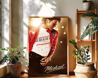 Michael Movie Poster, Michael Jackson Biopic Red Jacket Wall Art, King of Pop Cinema Print, Music Legend Decor, Gift for MJ Fans