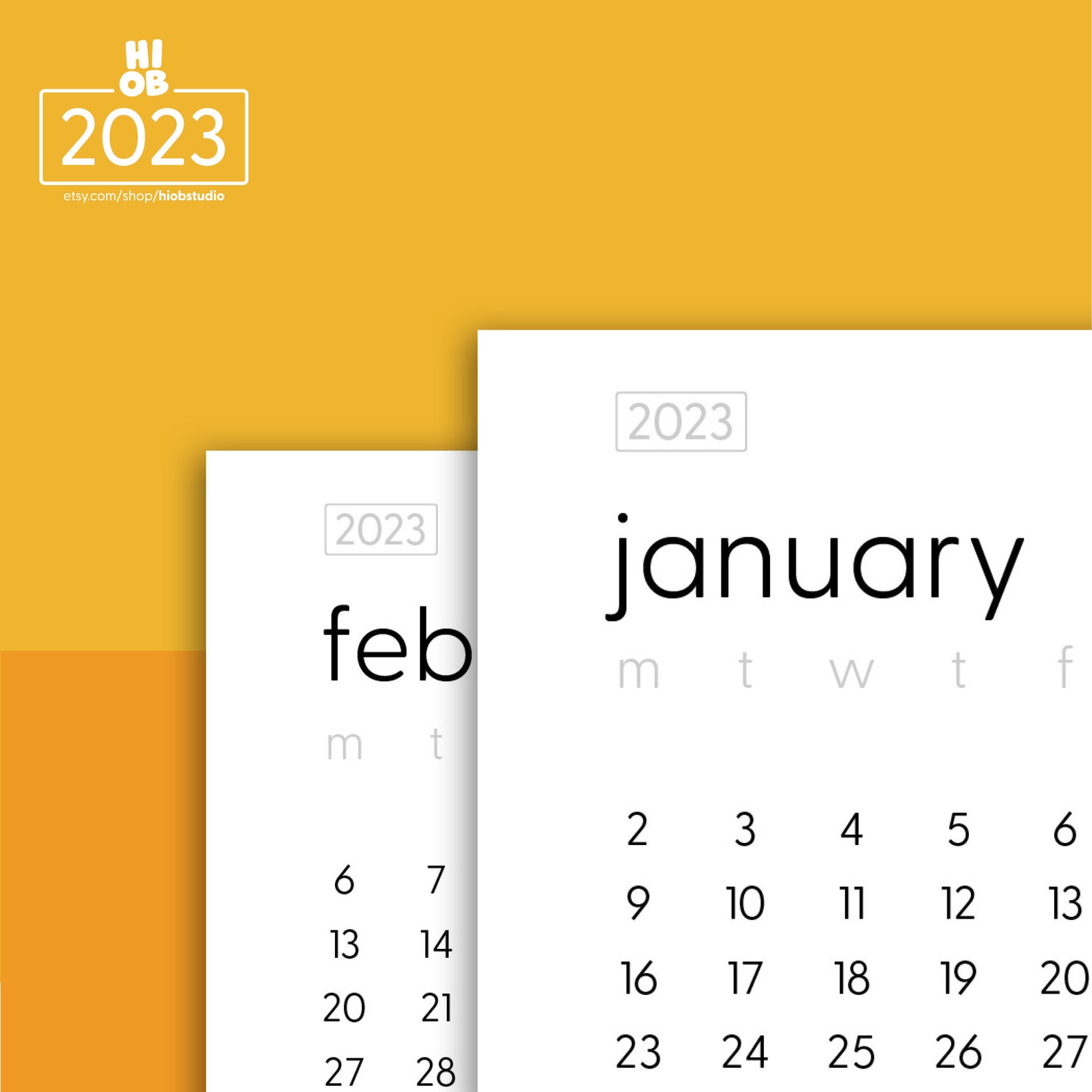 2023 Calendar Minimalist Calendar PDF Printable Calendar Etsy