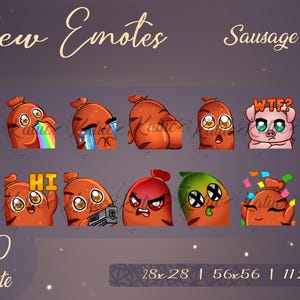 Twitch emotes || Sausage emotes for streamers | Sausage emotes | for Twitch | Mega pack