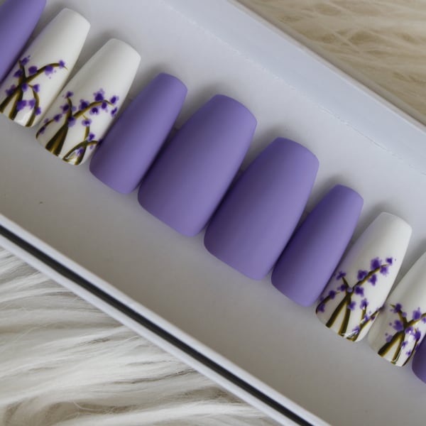 Lilac Nails - Etsy