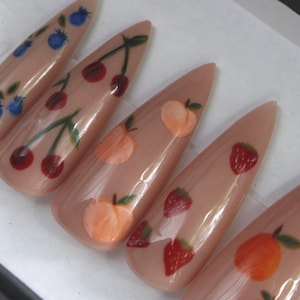 Fruit Press On Nails: 10/20pc Summer Nail Set