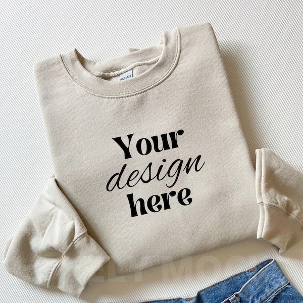 Gildan 18000 Mockup | Gildan Sand Sweatshirt Mockup | einfaches Mockup | minimalistisches Mockup