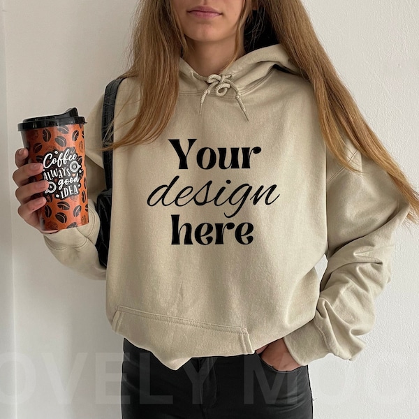 Gildan 18500 sabd mockup | sand hoodie mockup | gildan mockup | minimalist mockup | model mockup