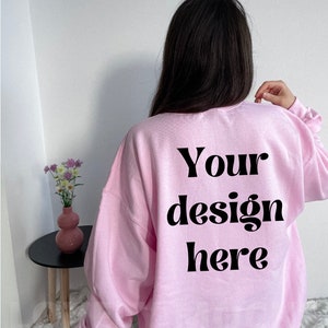 Gildan 18000 mockup | Gildan light pink sweatshirt mockup | simple mockup | minimalist mockup