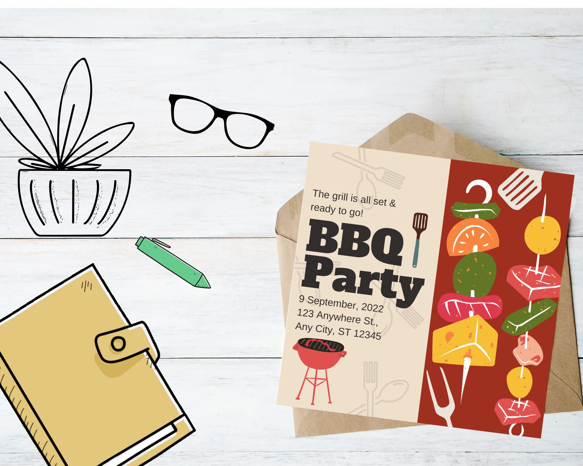 Editable Barbeque Party Invitation Template BBQ Birthday - Etsy