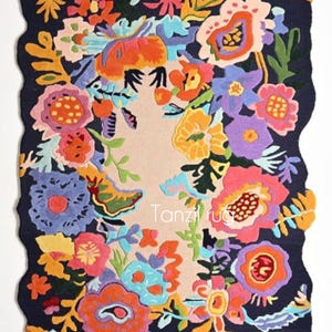 Hand Tufted Floral Rug 100% Woolen area rug Handmade Colorful Area Rugs Carpets For 8x10 9x12 10x14 Bedroom Aesthetics living room