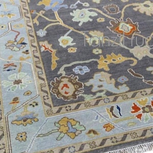 handmade Oushak Style Hand Knotted Rug | Modern Colorful Handmade Woollen Area Rugs For Living Room Bedroom Kids Room 8x10 9x12 10x14  12x18