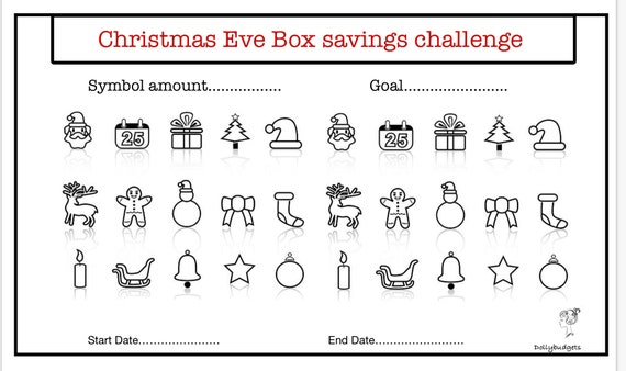 Printable Christmas Saving Challenge Digital Download Instant - Etsy