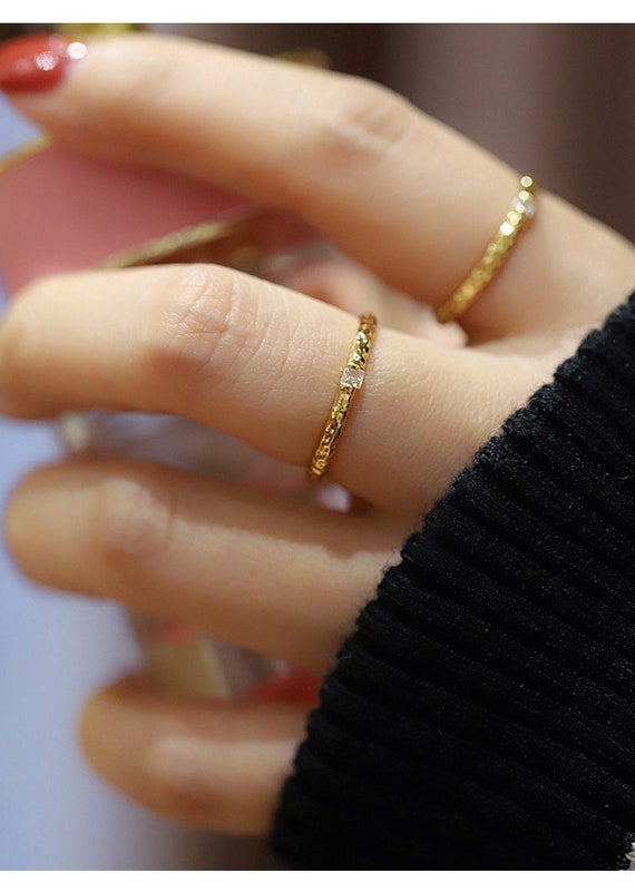 18K Gold Band Ringsplain Band Rings delicate Simple Ring 