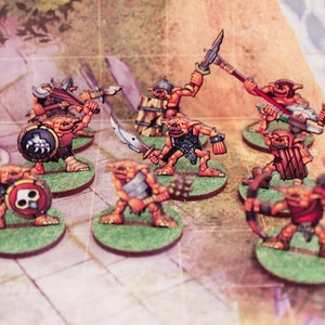 Goblin Miniatures Set | Miniatures for DnD, Runequest, TTRPG&#39;s | Flatpack pre-painted miniatures for role playing games.