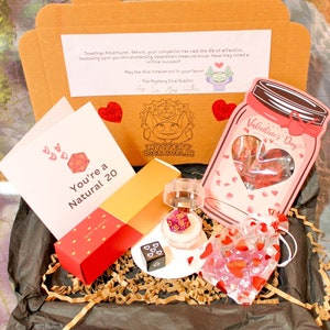 Valentinstag Box für DnD-Liebhaber | Love Jubiläumsgeschenk Mystery Bags für Pathfinder & DnD Dice Sets