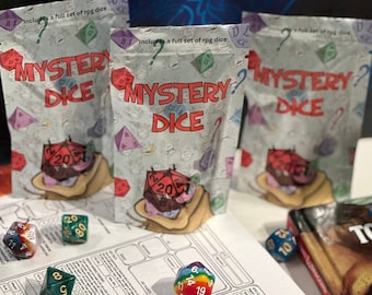 Dungeons and Dragons, Mystery Dice DnD Dice over 100 styles available, Polyhedral Dice never the same sets | DnD Dice