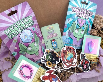 Into the FeyWilds Gift Box for DnD | Mini dice | Mystery Dice | Game Master gift | Pink Dice | Mushroom Dice | Fairy Dice