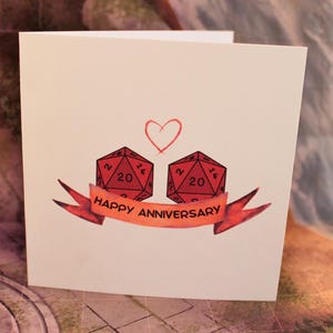 Happy Anniversary Romance Love Card / D20 Love Card / Carta di San Valentino perfetta per un giocatore dnd