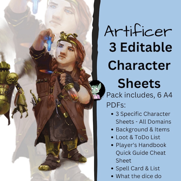 5e cat character sheet etsy