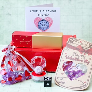 DnD Valentine's Day Box | Love Anniversary Gift DnD Mystery Bags | DnD Dice | Dungeons and Dragons