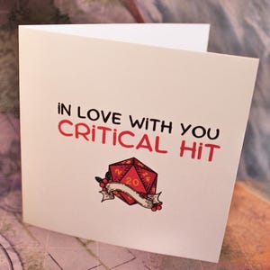 In Love With You Critical Hit Romance Love Card, zeig jemandem, den du liebst mit dieser einzigartigen, von DnD inspirierten Karte