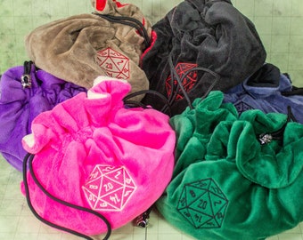 DnD Dice Bag with Pockets - Dungeons and Dragons Bag capacity 150+ Dice - Great for Dice Goblins