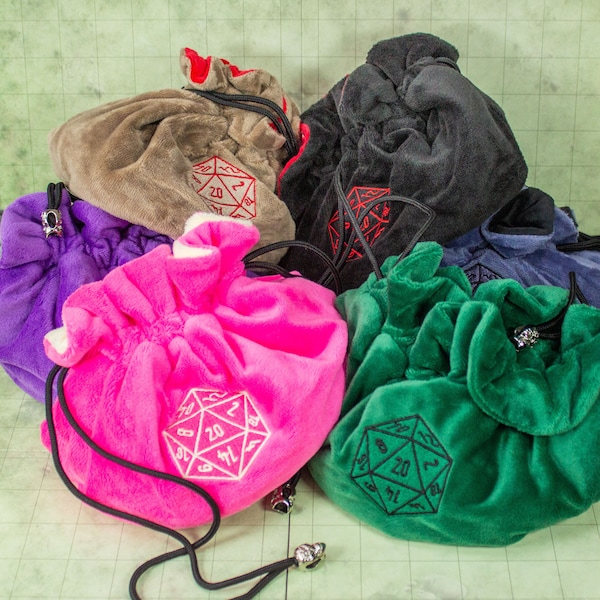 DnD Dice Bag met zakken - Dungeons and Dragons Bag capaciteit 150+ Dice - Ideaal voor Dice Goblins