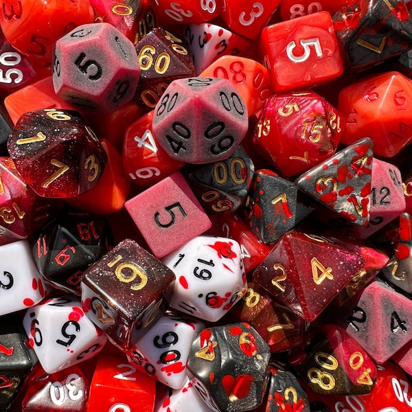 Red DnD Dice Set | Dungeons and Dragons | Polyhedral DnD Dice Set |  Pathfinder | Role Playing Dice | RPG