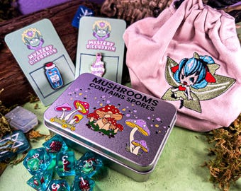 Mushromancer Pack | Mushroom Dice | Cute Dice | DnD Gifts | DM Gifts | Inclusion Dice | Dice for Dungeons and Dragons