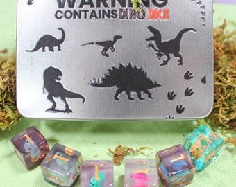 Dinosaur Dice | Mystery Dinosaur Dice | Dungeons and Dinosaurs | RPG Dice | Mystery Dice | Dungeons and Dragons Gift | DM Gift | RPG Gift