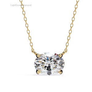 1.66 CT Oval Lab Grown Diamond Solitaire Pendant - 14K Yellow Gold