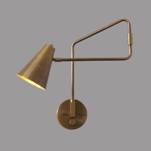 Stilnovo Style Single Light Articulated Sconce Mid-Century Modern Brass Wall Lamp