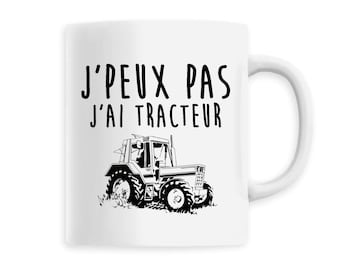 Mug tracteur noir - idée cadeau tracteur - tracteur agricole  - cadeau pour homme - tasse à café tracteur