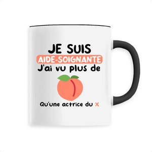 Mug aide soignante - je suis aide soignante - mug humour - tasse à café drôle - tasse aide soignante-noir