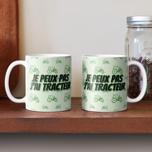 I can&#39;t have a green tractor - coffee mug - gift idea - coffee cup - agriculture - personalized mug