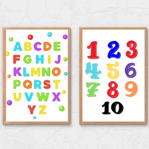 Rainbow Color Number, Colorful Alphabet, Numbers Counting,nursery Shelf