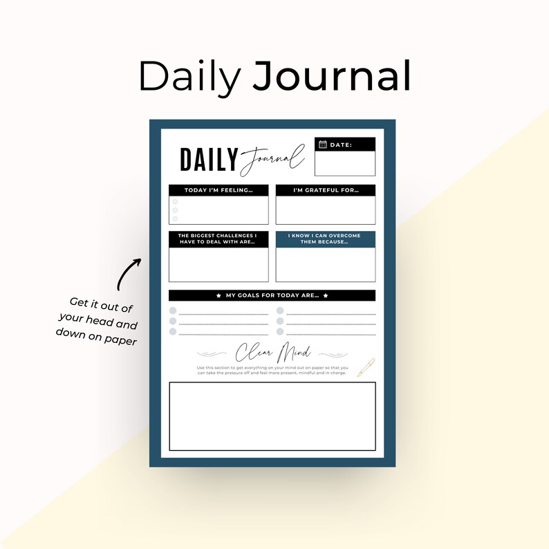Daily Journal Printable INSTANT DOWNLOAD Gratitude Journal Etsy daily-journal-printable-instant-download-gratitude-journal-etsy