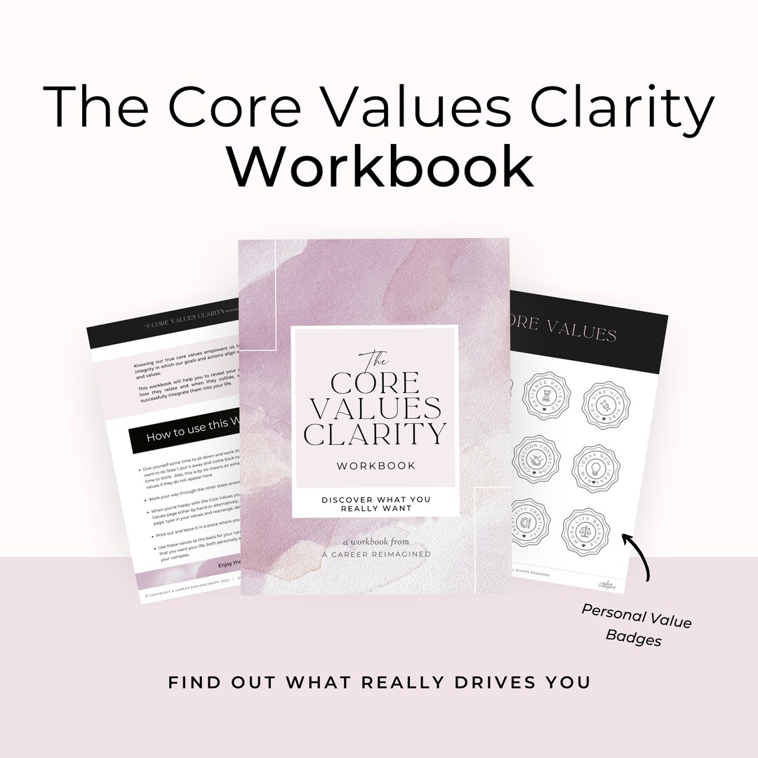 Core Values Workbook INSTANT DOWNLOAD Therapy Worksheet Etsy