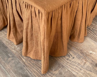 Linen bed skirt. Ruffle Bed Skirt. Bedskirt. Linen. Natural. Eco. All colors. All size. Custom size.