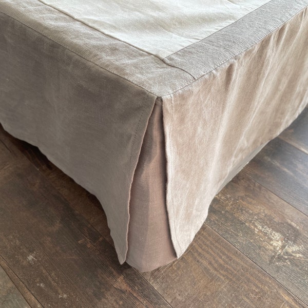 Linen bed skirt. Bed skirt. Bedskirt. Linen. Natural. Eco. All colors. All size. Custom size.