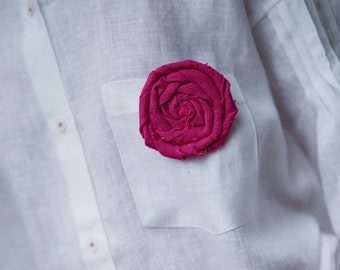 Flower shaped zero waste linen pin