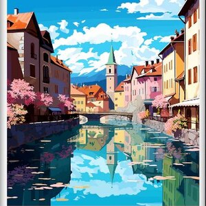 Annecy Travel Print Annecy Wall Decor poster