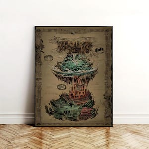 Carte du monde souterrain d'Hadès 8K Poster
