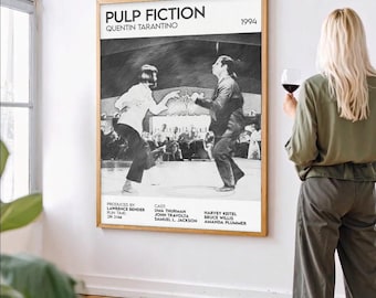 Pulp Fiktion Stil Film Plakat Kino Kunstwerk Bleistift Skizze Druck