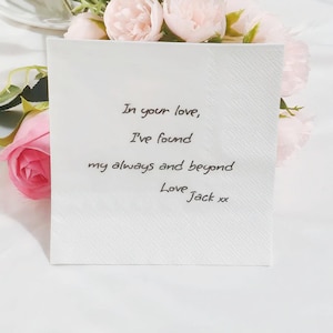 Personalisierte handgeschriebene Liebesnote Serviette|Benutzerdefinierte Hochzeit Servietten|Cocktail Servietten|Brautparty|Benutzerdefinierte Geständnis Text Servietten|Geschenk für Sie