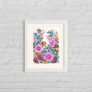 Floral painting Rose flowers Printable art Authorial painting Wall hanging Optimistic art Home warming decor Ukrainian artist Flower decor