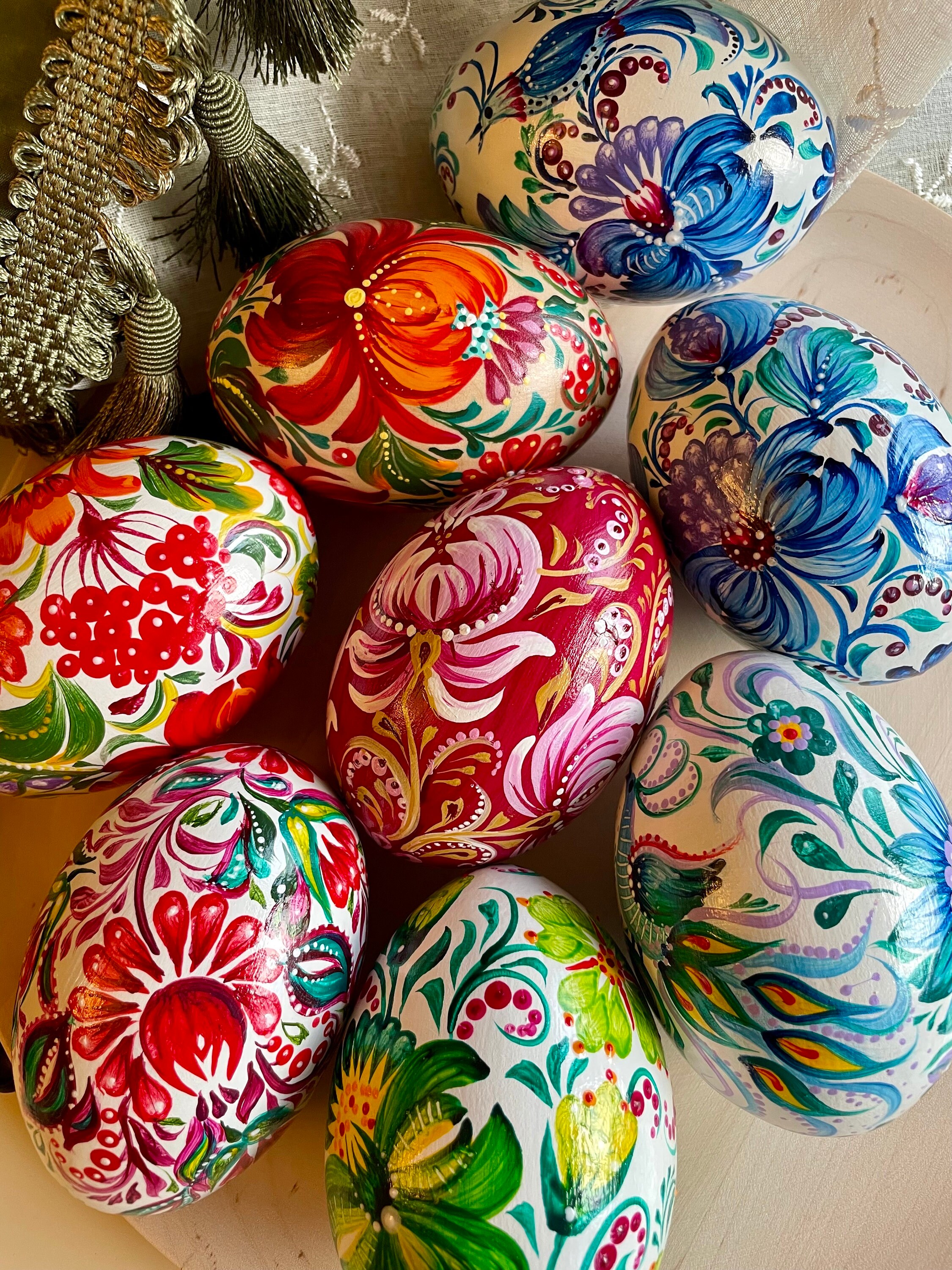 Hand-painted Easter Egg Ornament: Ukrainian Petrykivka Art - Etsy